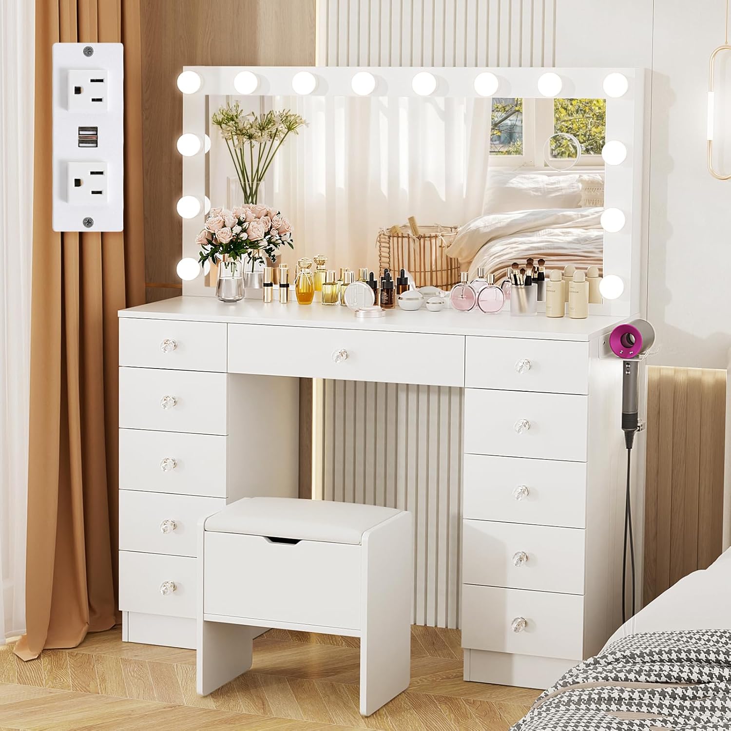 Vowner 46 Vanity With Lighted Mirror - Elegance Redefined